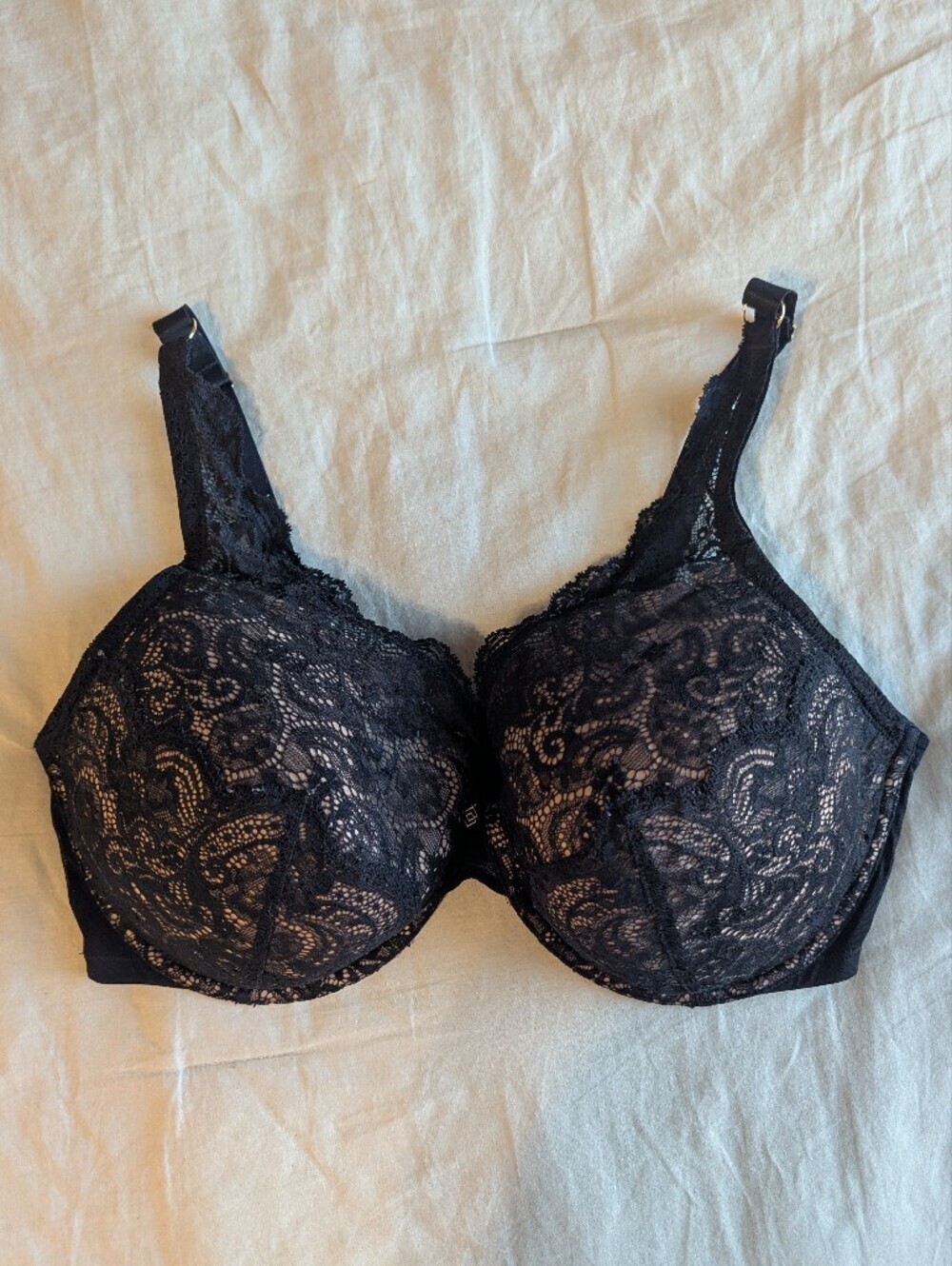 ThirdLove 24/7 Lace Contour Plunge Bra - Black sz 42E